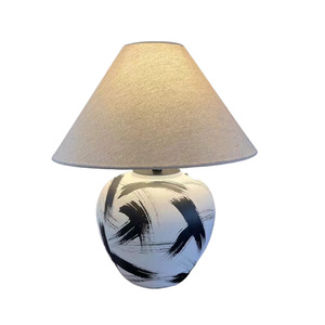 New Table Lamp - Ceramic <strong>Vase</strong> Design Vintage Style <strong>Lighting</strong> with Linen Fabric Lampshade Sustainable Lamps <strong>for</strong> Home Decoration - Product Image 6