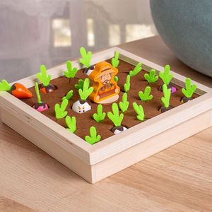 Jeu de mémoire en bois pour la récolte de carottes, avec table de concentration et jeu de correspondance des couleurs - Product Image 1