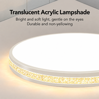 Plafonnier LED moderne 3 CCT en cristal, montage en surface, en fer et acrylique, CRI 95, pour salon, chambre et maison
