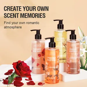 Flower Shower Gel Women Moisturizing Natural Private Label Sensitive Skin Foaming Bulk Order Whitening Perfumed Body Wash