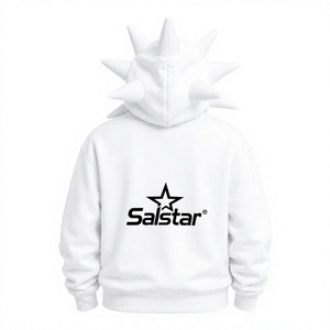 High Quality Black Spiked Orange Hoodie <b>Jacket</b> <b>Gothic</b> Punk Zip Up Hoodie Custom 3D Spike Hood Sweatshirt for Men & Women - Product Image 2
