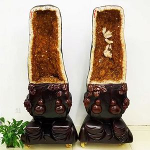 Cristalli di Quarzo Citrino Naturale all'Ingrosso, Geodi, <span class=keywords><strong>Ametista</strong></span> Grezza del Brasile, Cluster di Pietre Grezze con Foro, Sacchetto di Cristalli per la Guarigione - Product Image 3