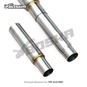 Échappement sur mesure à fixation par boulons pour VW GOLF 7/7.5 MK7/MK7.5 1.4T 2014-2020 Boska, avec silencieux intermédiaire résonné en acier inoxydable et silencieux arrière (Catback) - Product Image 2