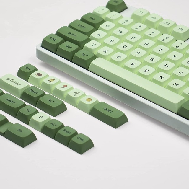 Matcha Keycaps PBT 124 Keys XDA Profile Dye Sublimation ANSI Layout Set Keycaps for Gateron Kailh Cherry MX Switches Mechanical