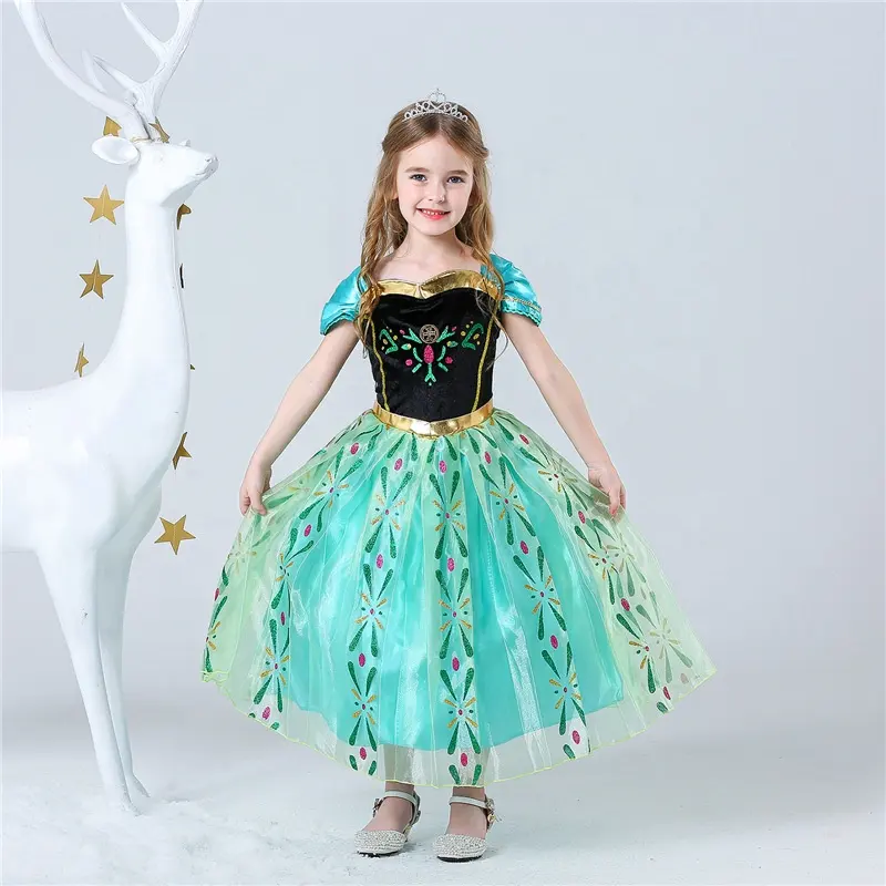 Fantasia de princesa para crianças, traje de halloween para meninas, vestido fantasia personalizado de princesa para cosplay