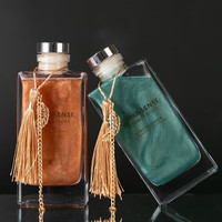 Bouteille en verre soufflé carrée de 150 ml sans flamme pour diffuseur à bâtonnets, décorative, en verre sodocalcique, pour huiles essentielles et parfums de voiture