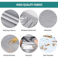 Housse de voiture imperméable en PEVA avec doublure en coton spunlace, protection extérieure, bandes réfléchissantes, ajustement universel pour la plupart des voitures