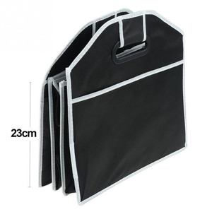 Venta caliente de alta calidad de tres compartimentos práctico plegable no tejido negro organizador de maletero de coche por Carclean - Product Image 3