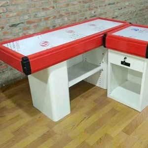 Registratore di Cassa Commerciale Rosso Brillante con Cassetto Portaoggetti Integrato e Armadietto Aperto per Piccoli Negozi di Alimentari e Minimarket - Product Image 2