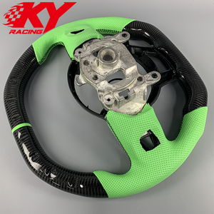 Volante deportivo personalizado de fibra de carbono y cuero verde, adecuado para Jeep Wrangler JL JK Gladiator Grand Cherokee 2018-2026 - Product Image 3