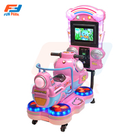 Machine de jeu vidéo électrique d'intérieur pour enfants, type moto à bascule, à monnayeur, avec écran vidéo, en anglais