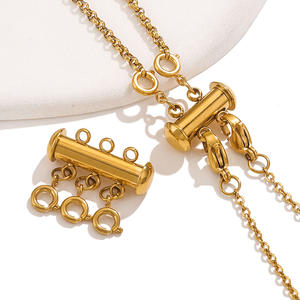 <span class=keywords><strong>Separador</strong></span> de collar de acero inoxidable al por mayor, conector con cierre de resorte, cierres en capas para joyería, collar, fabricación de pulseras - Product Image 5