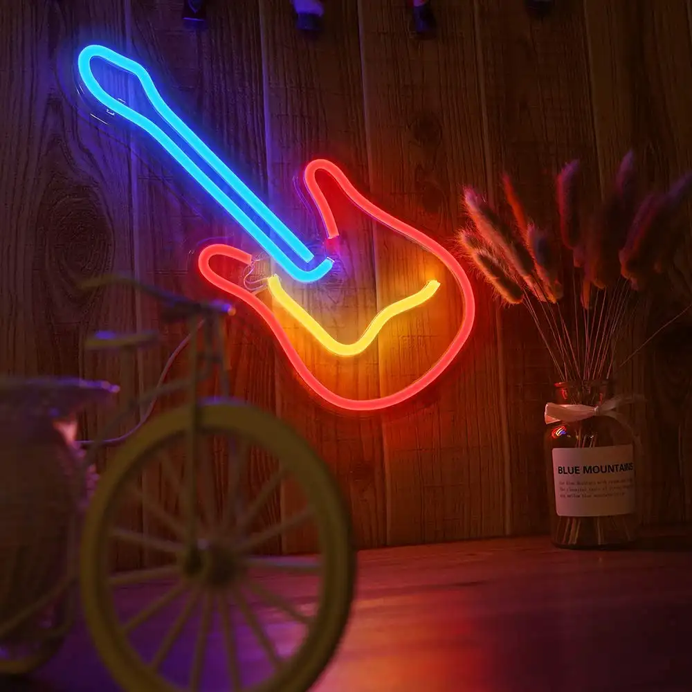 Bar LED Neon Pub Neon Huruf Atas Bisnis Toko Tanda Windows Kuning untuk Bar Kabinet Minum Budweiser