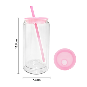 Vaso Térmico de 16 oz con Diseño de Globo de Nieve, Doble Pared de Vidrio, con Tapa y Pajita, Disponible en Almacén de EE. UU. - Product Image 4