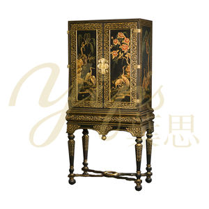 Yips-Conjunto de muebles de dormitorio con diseño de grúa, armario de madera clásico de 2 puertas, estilo chinoiserie, pintado a mano - Product Image 1