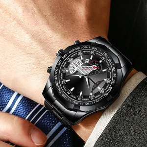 Montres étanches en acier inoxydable sport <span class=keywords><strong>semaine</strong></span> date lumineuses de luxe personnalisées pour hommes - Product Image 4