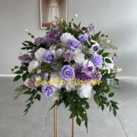 L-R511 Nouvelle conception de boule de fleurs personnalisée, roses violettes, fleurs artificielles pour la décoration de mariage, arrangement de fleurs artificielles