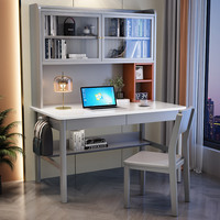 Escritorio Ergonómico Moderno para Oficina en Casa con Estantería Integrada para Estudiantes y Trabajadores Remotos