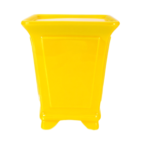 Maceta de cerámica para bonsái, cuadrada, con esmalte amarillo, estilo clásico chino, para plantas de interior. - Product Image 3