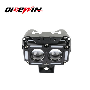Phare de moto Qideguan à 2 yeux LED 12-30V IP67 avec halo lumière blanche et jaune - Product Image 1