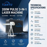 Machine de nettoyage au laser pulsé portable 3 en 1 de 200 W pour l'élimination de la rouille, de la peinture et de l'oxyde sur les moules métalliques