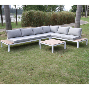 Ensemble <span class=keywords><strong>de</strong></span> <span class=keywords><strong>salon</strong></span> <span class=keywords><strong>de</strong></span> <span class=keywords><strong>jardin</strong></span> moderne en forme <span class=keywords><strong>de</strong></span> L, en <span class=keywords><strong>bois</strong></span> et <span class=keywords><strong>aluminium</strong></span>, pour cours, hôtels, villas, canapé <span class=keywords><strong>de</strong></span> <span class=keywords><strong>jardin</strong></span> - Product Image 4