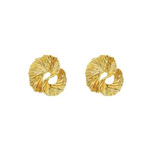 Boucles d'oreilles clous torsadées en alliage de zinc plaqué or, design de luxe, texture irrégulière, charme géométrique classique haut de gamme pour femme - Product Image 6