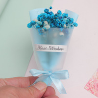 Bundel lucu penyegar udara mobil Hydrangea mawar Gypsophila buket kertas ungu bunga kering, tas kotak Paskah 10/tas