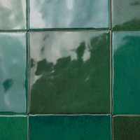Azulejo Verde Marroquí 10x10 cm 8 mm Brillante con Bordes Irregulares