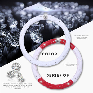 Cubierta de <span class=keywords><strong>volante</strong></span> ostentosa de moda para <span class=keywords><strong>mujer</strong></span> <span class=keywords><strong>con</strong></span> diamantes cubierta de <span class=keywords><strong>volante</strong></span> de coche de diamantes de imitación brillante estándar - Product Image 6