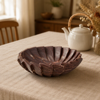 SAIDKOCC Bol en marbre violet sur mesure de qualité supérieure, plissé, avec dentelle, pour fruits, bijoux, aliments, style rétro italien, luxe léger, cuisine