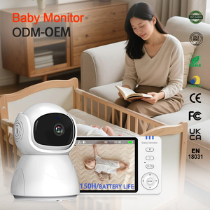 5 "hiển thị 720P bé điện thoại máy ảnh 2.4G không dây hai chiều âm thanh bảo mẫu cho ăn Báo động cảm biến nhiệt độ Video màn hình bé - Product Image 1