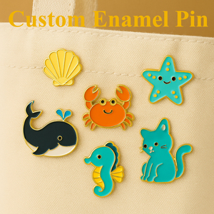 Broche en forme d'ancre, d'étoile de mer, de hippocampe ou de coquille de tortue verte, personnalisable, vente en gros <span class=keywords><strong>pour</strong></span> fabricants - Product Image 1