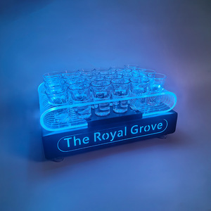 ที่วางแก้วอะคริลิค The Royal Grove 24 ช่อง พร้อมไฟ LED สำหรับบาร์ ร้านคาราโอเกะ ปาร์ตี้ไนท์คลับ - Product Image 4
