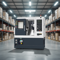 Tour CNC à 3 axes à broche unique personnalisable, haute précision, pour le tournage horizontal de métaux, avec banc incliné