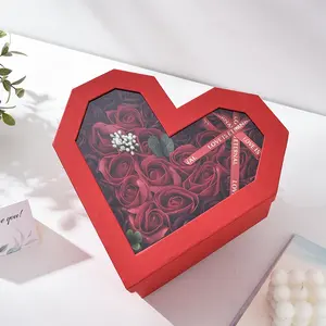 Coeur Forme Savon Fenêtre Boîtes À Fleurs Saint Valentin Noël Nouvel An Anniversaire Mariage Amour Fleur Boîte Cadeau