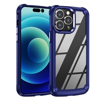 Coque de téléphone transparente antichoc en acrylique rigide, protection compatible avec iPhone 16E 16 15 14 Plus 13 12 Pro Max