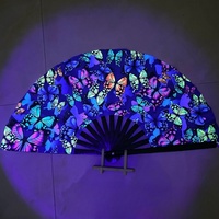 Abanico Plegable de Bambú con Luces LED Personalizadas de Animales y Música para Promoción de Fiestas