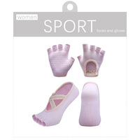 Vente en gros de gants en coton et dentelle pour femmes Chaussettes de yoga à demi-doigts avec chaussettes de Pilates quantité minimale de commande basses sans orteils