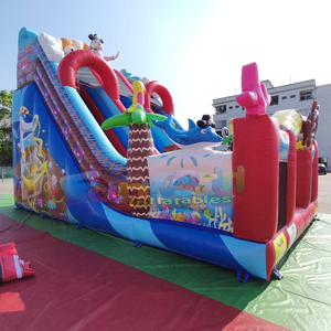 Tobogán inflable de doble carril, castillo inflable comercial combinado, casa inflable con tobogán seco de barco pirata. - Product Image 3
