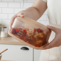 Nouvelle Tendance Boîte à Lunch en Silicone Qualité Alimentaire, Boîte de Rangement Congélateur, Boîte de Conservation Fruits et Légumes, Boîte de Sub-emballage Congelé, Boîte de Fraîcheur
