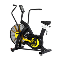 Vélo d'exercice à résistance par ventilateur avec bras synchronisés et moniteur numérique pour entraînement cardio à domicile