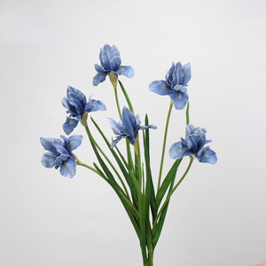 <span class=keywords><strong>Flores</strong></span> <span class=keywords><strong>Artificiales</strong></span> de Iris Púrpura al por Mayor, Tacto Real, PU, Hechas a Mano, Ligeras, Estilo Europeo, 55 cm de Largo, Decoración para Bodas y Hogar - Product Image 3