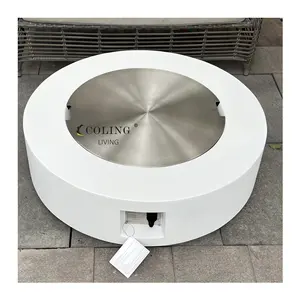 COLG901-1 COLINGLIVING açık yuvarlak veranda mobilya firepit masa modern stil LPG NG GRC gaz şömine açık