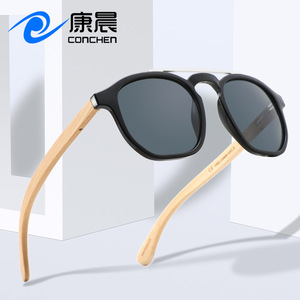 แว่นกันแดดไม้ไผ่แบบยูนิเซ็กซ์ กรอบสีดำ เลนส์ TAC ป้องกันรังสียูวี 400 สำหรับกันแดด เดินทาง ขับรถ แฟชั่นทันสมัย - Product Image 5