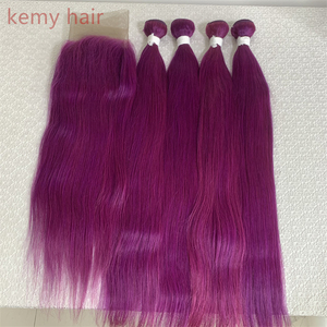 Vente en gros paquets de cheveux vierges brésiliens cuticule violette à vagues profondes alignée <span class=keywords><strong>couleur</strong></span> fantaisie pour le vendeur d'utilisation de fête des femmes noires - Product Image 1