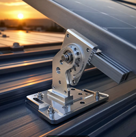 Support inclinable réglable en aluminium CNC pour panneaux solaires, support avec bac de drainage, base de fixation pour toit, plaque de positionnement d'ancrage encastrée