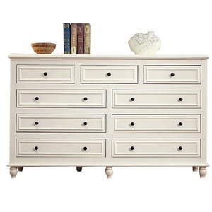 Large White Merchant 9 <strong>Drawer</strong> Cabinet/<strong>Chest</strong> <strong>of</strong> <strong>Drawers</strong>/Sideboard/Brass <strong>Handles</strong> - Product Image 1