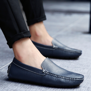 Mocassins de conduite décontractés pour hommes en cuir véritable souple, grandes tailles 38-47, cinq couleurs disponibles, chaussures habillées - Product Image 5
