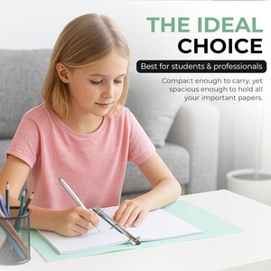 Classeur à 3 anneaux de 1,5 pouce, classeur flexible pastel avec poche, capacité de 280 feuilles, pour la maison et les fournitures scolaires - Product Image 4